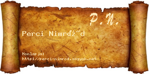 Perci Nimród névjegykártya